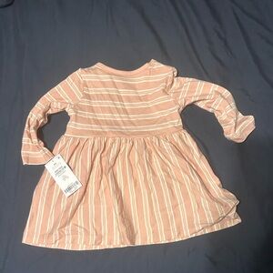 NWT carter’s pink baby striped dress 6 months